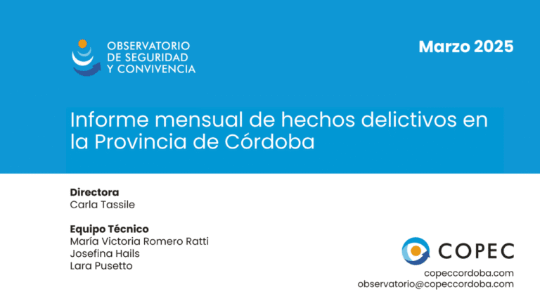 Marzo en números: el Observatorio de Seguridad y Convivencia publicó su nuevo informe