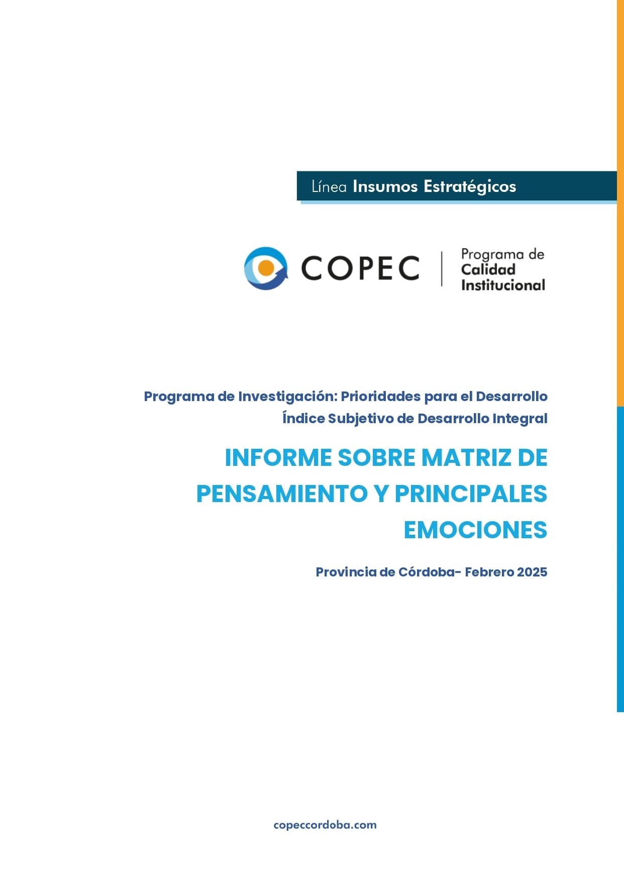 Informe sobre matriz de pensamiento y principales emociones