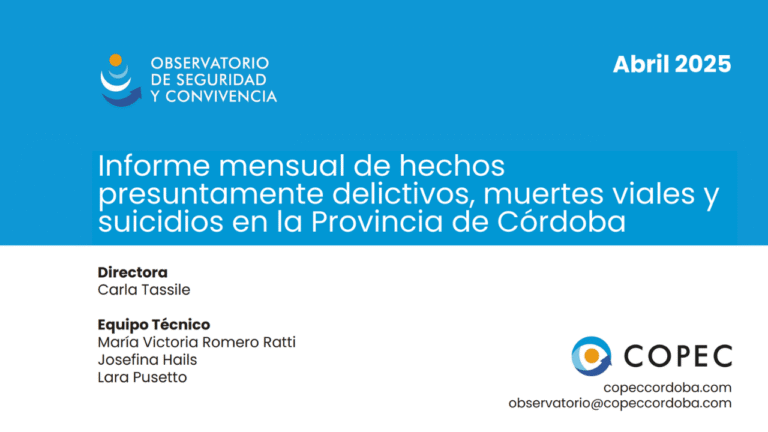 Se presentó el informe de abril de hechos delictivos en la provincia de Córdoba con datos positivos en materia de seguridad